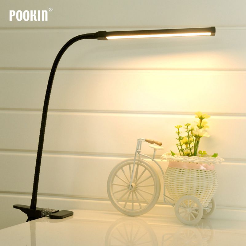 Flexible LED Table Lamp Clip Office Desk Lamp With Clamp Study Lamp For Bedroom Living Room Led Light 2-Level Brightness&Color